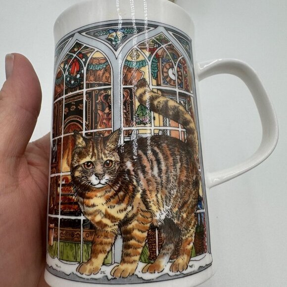 Christmas Cats Siamese Tabby Sue Scullard Mug Dunoon made in England - Picture 6 of 10